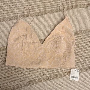Free people Blush Floral Velvet Bralette